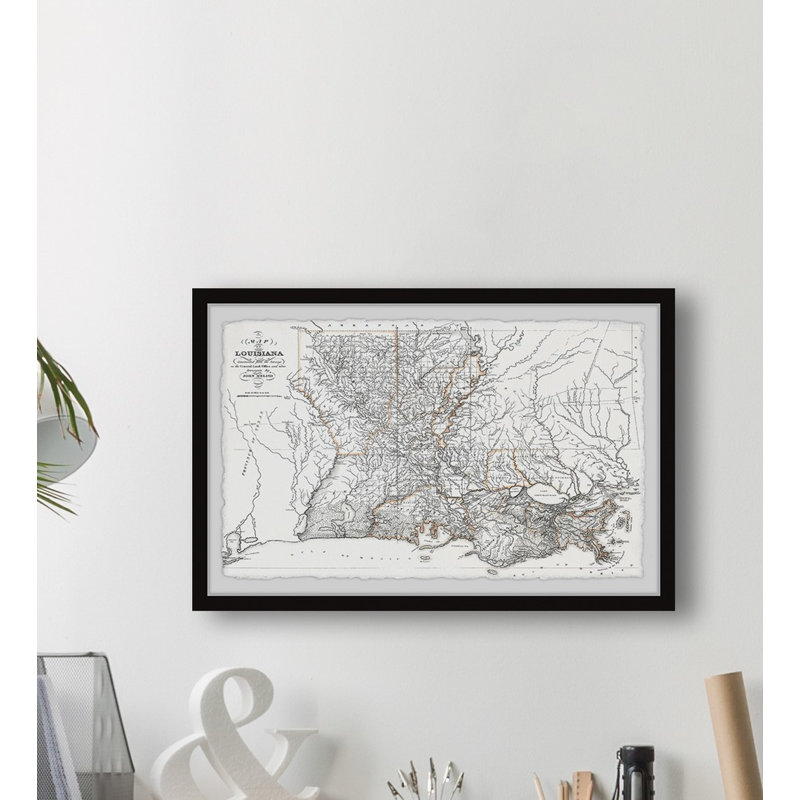 Louisiana State Outline - cadre photo, H 16 po x l 24 po x P 1,5 po