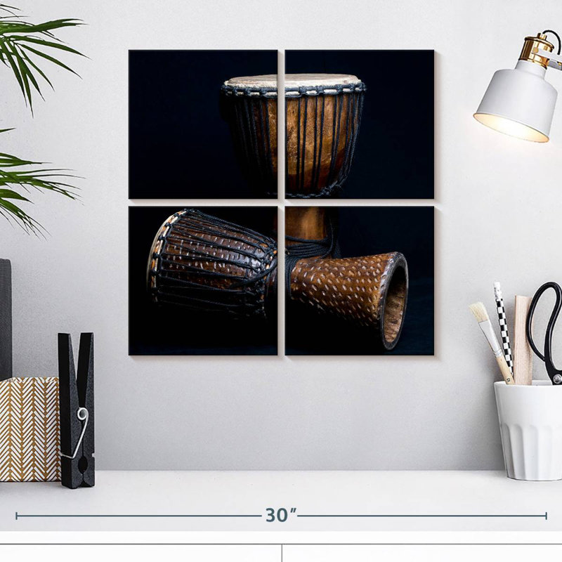 Abarca Tribal Djembe Drums, 18" H x 18" W