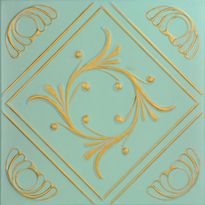 Carreau de plafond en polystyrène recouvert de diamant 1,6 pi x 1,6 pi Diamond Wreath