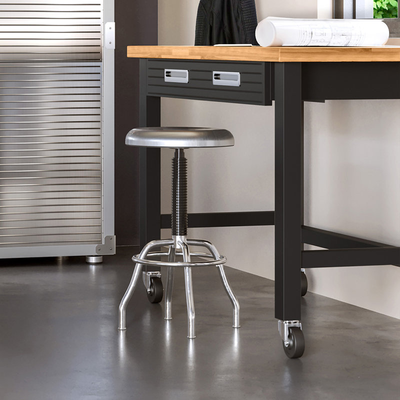 Tabouret pivotant en acier inoxydable à hauteur réglable 