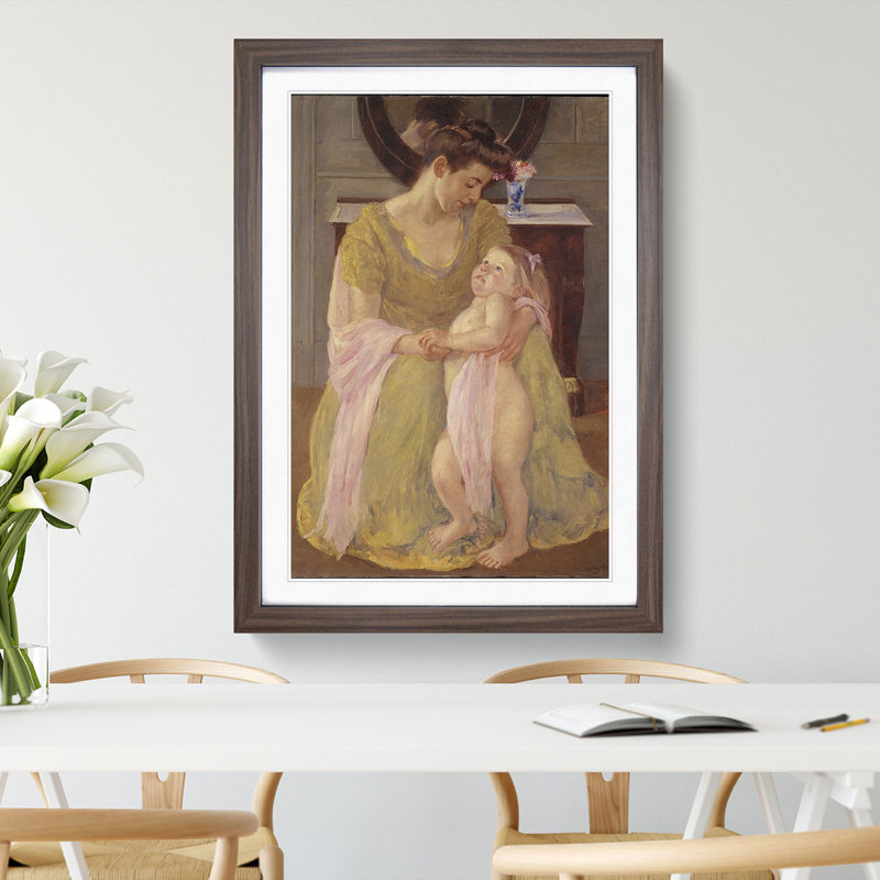 Mother and Child Vol.6 by Mary Cassatt - Framed Print, Walnut Framed, 48cm H x 36cm W x 2cm D