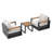 Outdoor 3-piece Seating Group, Swivel Chair With Cushions