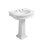 Isabella 34" White Ceramic Rectangular Pedestal Bathroom Sink with Overflow