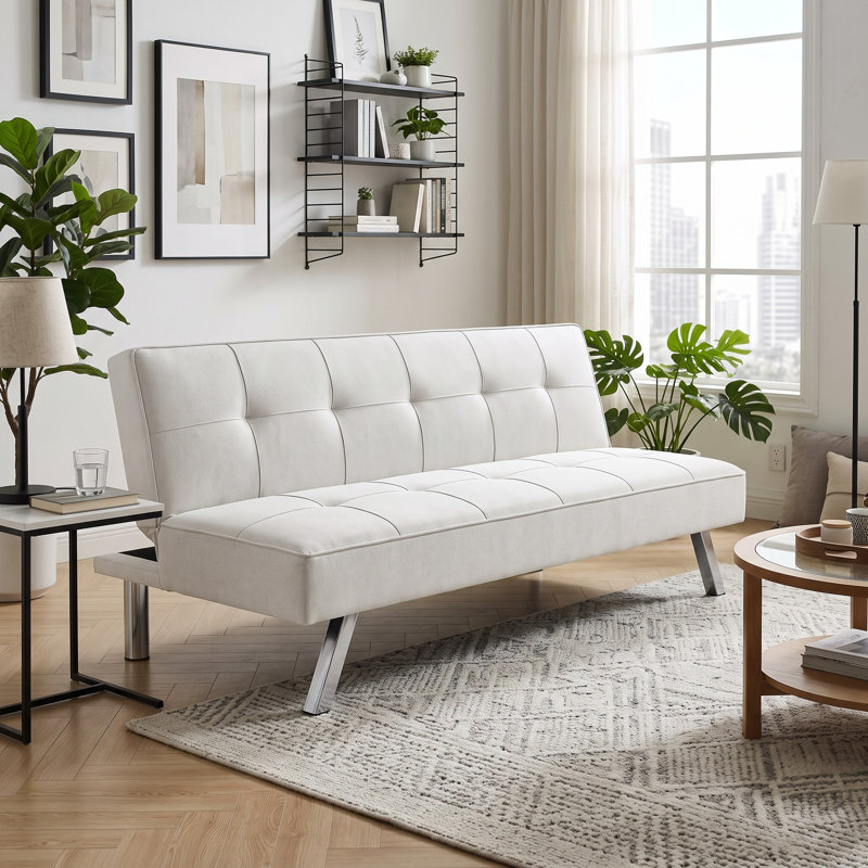 Canapé-lit convertible en tissu, futon multifonctionnel pliant pour salon, gris, Grey