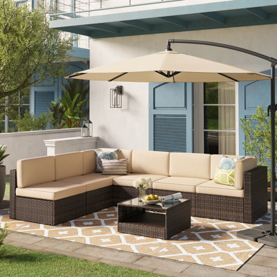 Herrin 6 - Person Modular Patio Conversation Set with Cushions