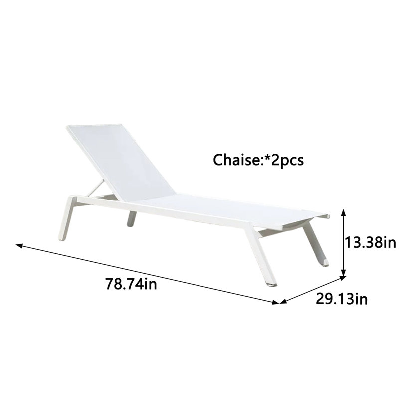 Chaise longue d'extérieur en tissu