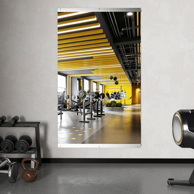 Home Gym Mirrors Wall Mounted Mirror Glass Frameless Full Length Mirror for Home Gym, Bedroom, Door & Bathroom
