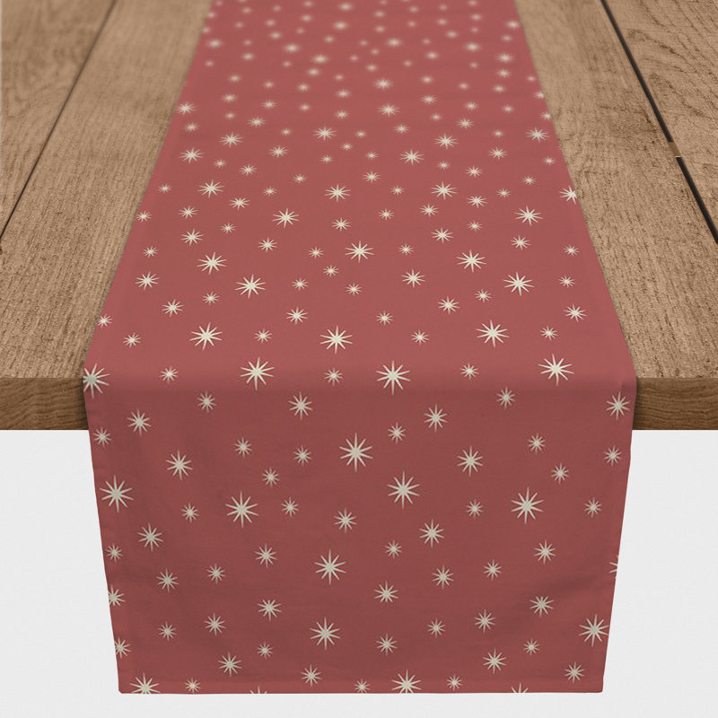 Green Twinkle Table Runner, Red, 90" x 16"