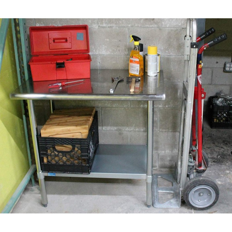 48" Stainless Steel Work Table with Galvanized Undershelf