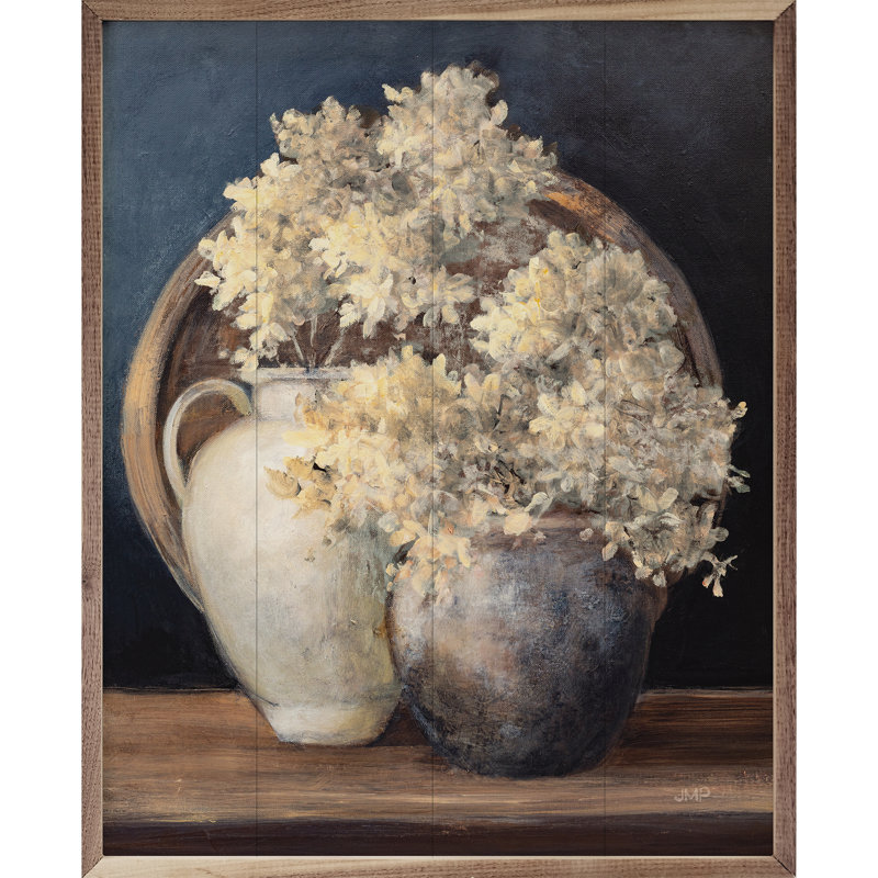 Golden Hydrangeas II blanc par Julia Purinton, H 40 po x l 32 po