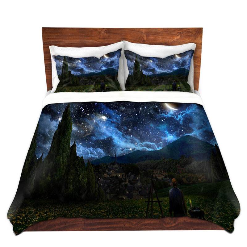 Ensemble de housse de couette Starry Night, Housse de couette pour grand lit et 2 taies décor