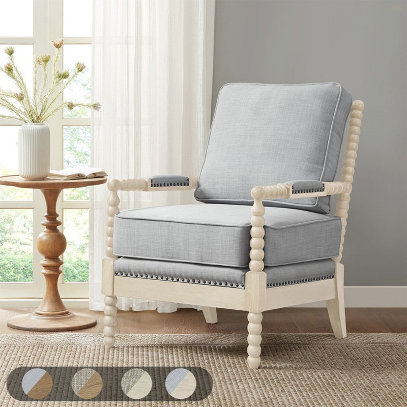 Fauteuil Accent, Ivoire ivoire, Tissu gris