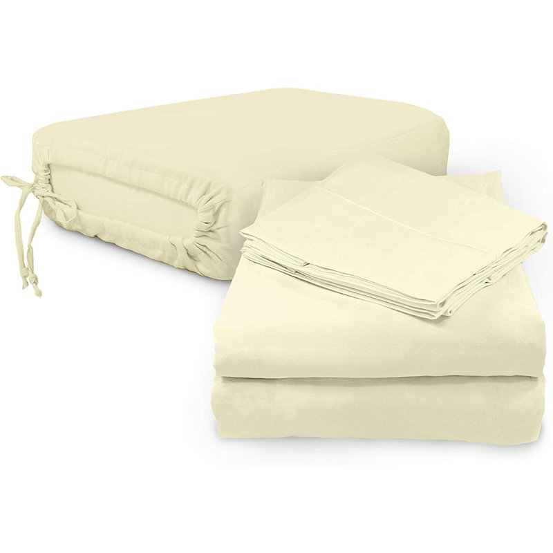 Ensemble de couvre-lit 3 pièces Sheets 300, Couvre-lit très grand californien + 4 pièces sup, Beige