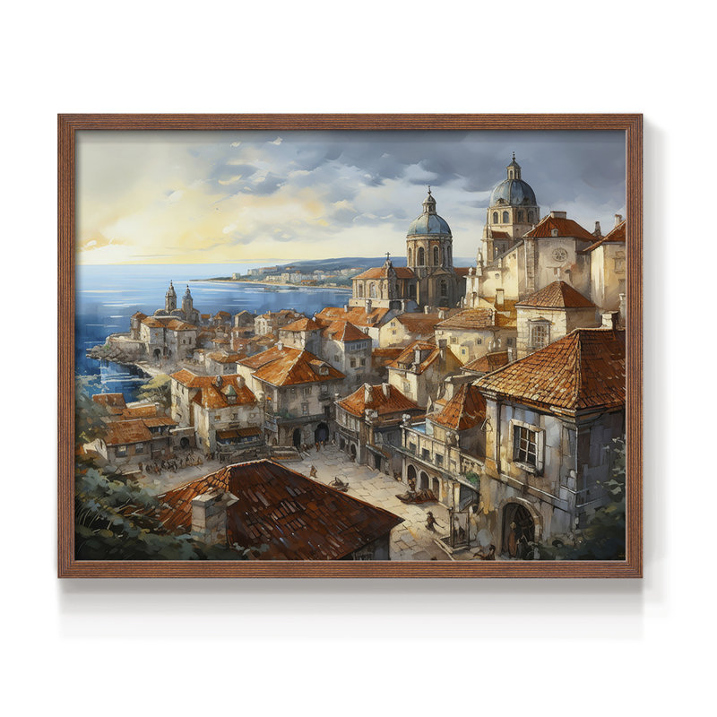 Paysage - Lxxviii - Reproduction encadrée - Restickable, Noyer, H 11 po x l 14 po