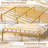 Metal Bed Frame with Headboard Heavy Duty Strong Steel Slat Support Platform Queen Size Bed No Box Spring Needed, Easy Assembly, Gold-1553932593-1610027483