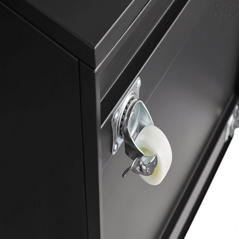 Armoire de rangement pour imprimante à deux portes en métal noir