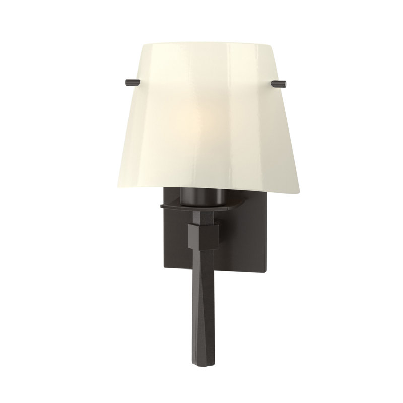 Beacon Hall Half Cone Glass Sconce, Oil Rubbed Bronze, Ivory Art Glass