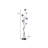 59" Steel Six Light LED Novelty Floor Lamp With Colorful Funky Floral Shades