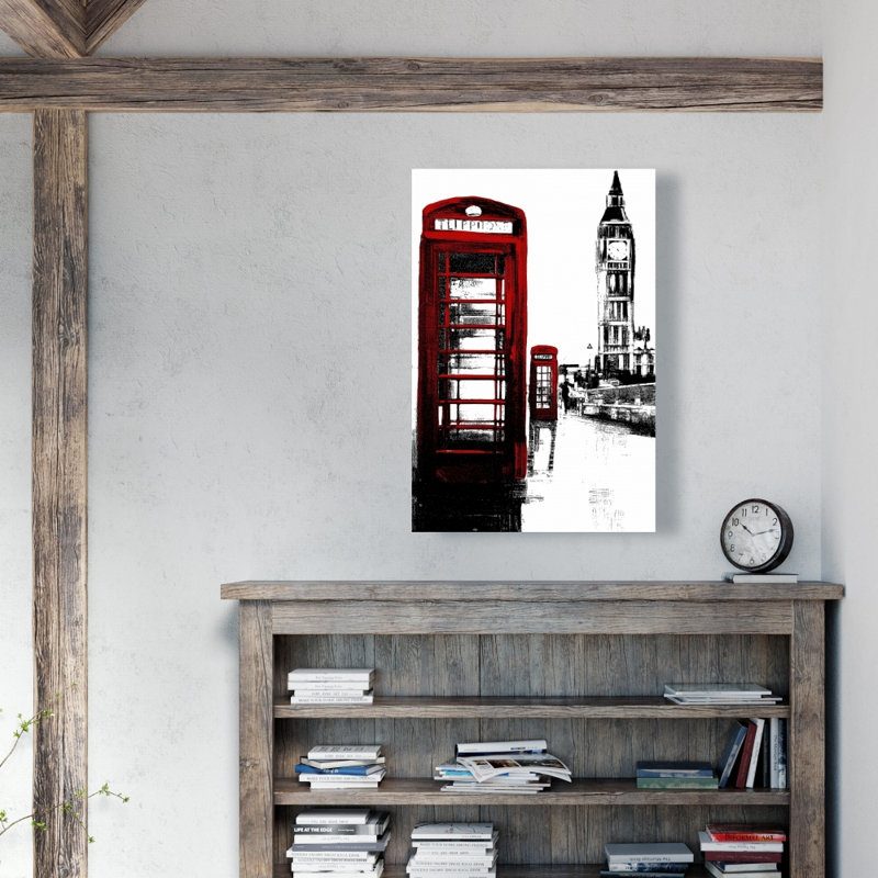 Cabine téléphonique et toile Big Ben | London Home Decor, H 36 po x l 24 po