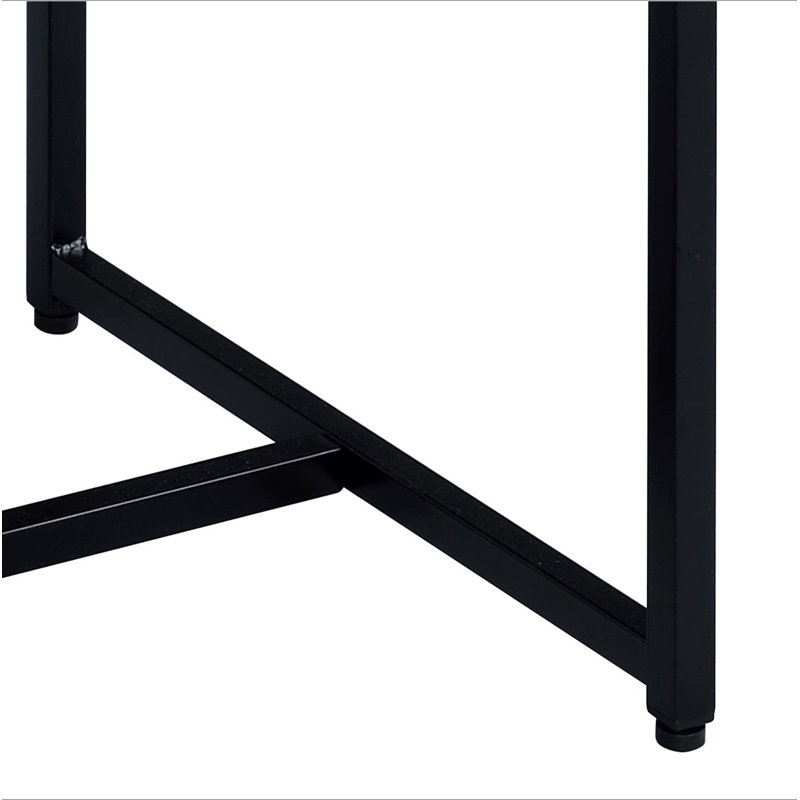 Weathered Oak and Black Rectangular End Table