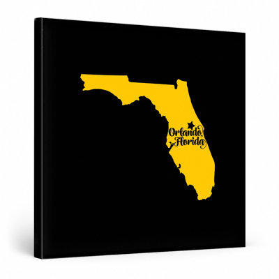 Home Sweet Orlando — Florida State Silhouette — Canvas Wall Art