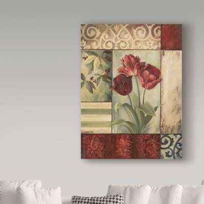 «Three Tulips», reproduction de peinture acrylique sur toile tendue