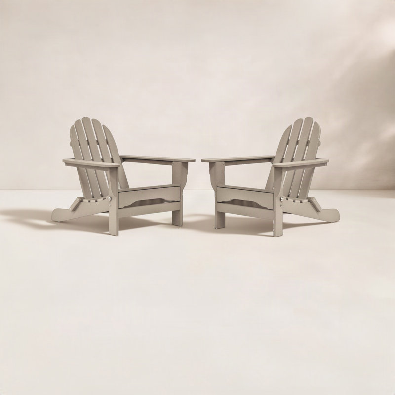 Chaise Adirondack pliante en plastique Leighton, Bois patiné