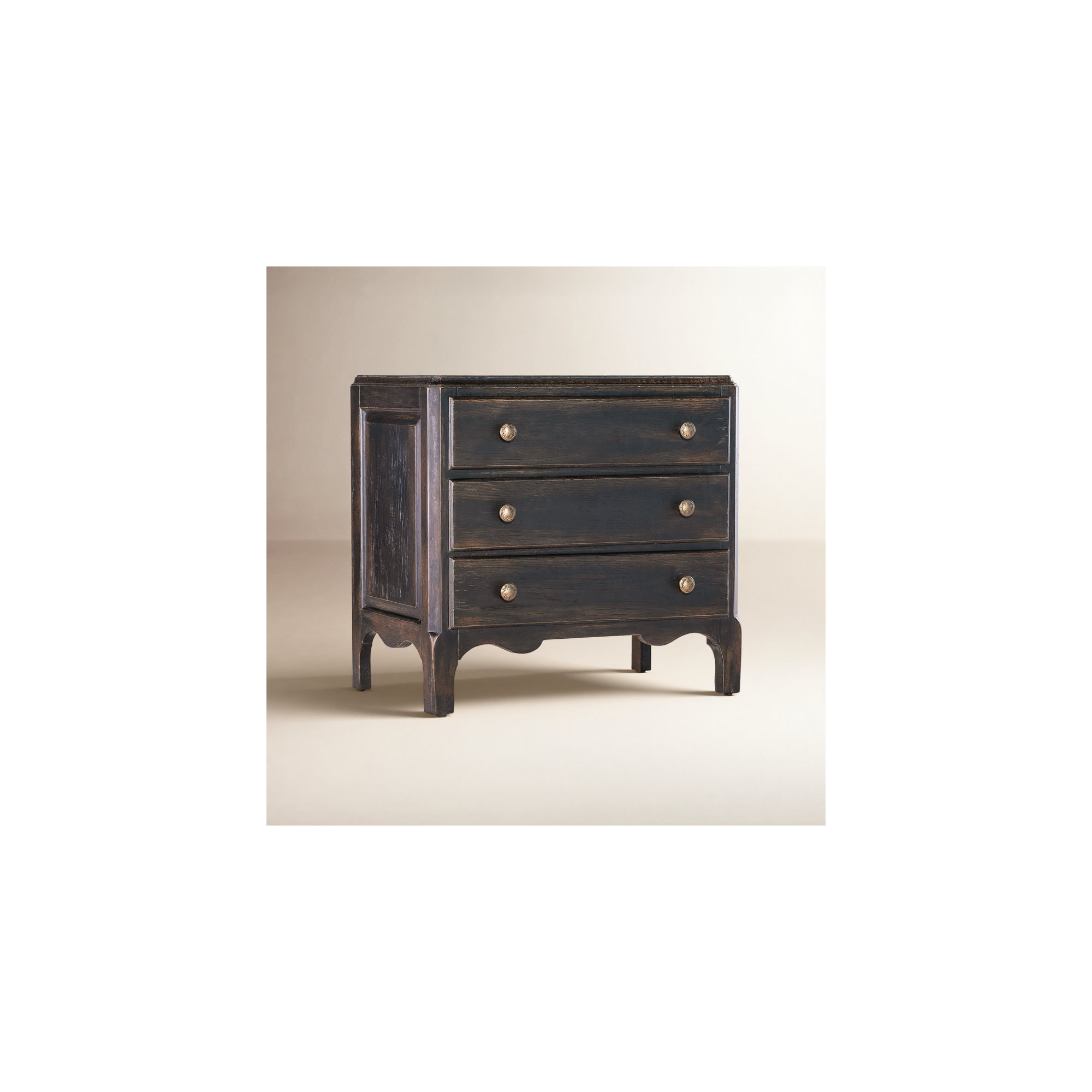 Alcy 32" W Three-Drawer Nightstand, Black