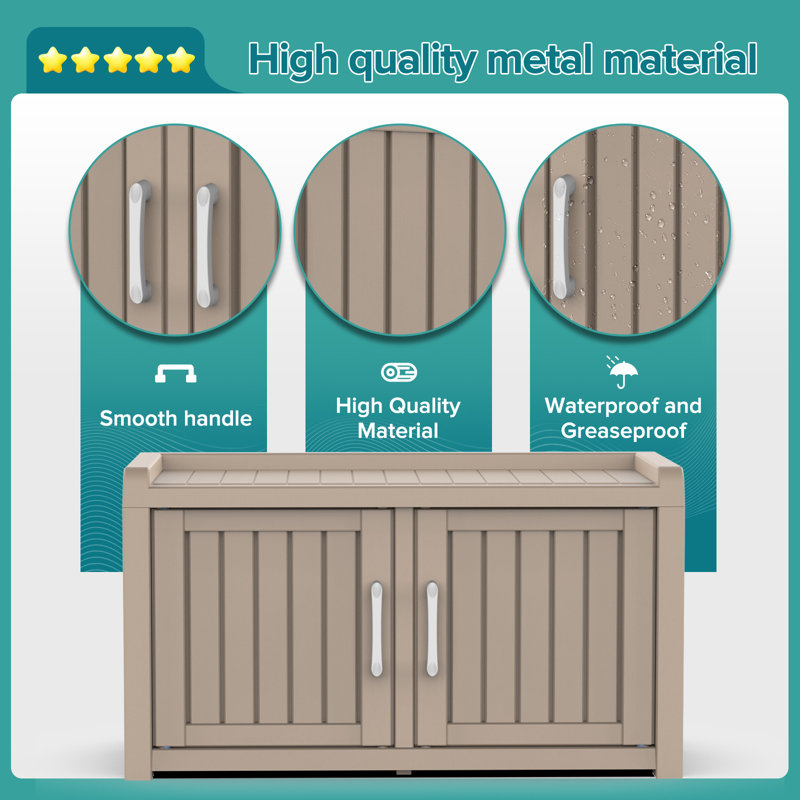 32" 2-Door Shoe Storage Cabinet