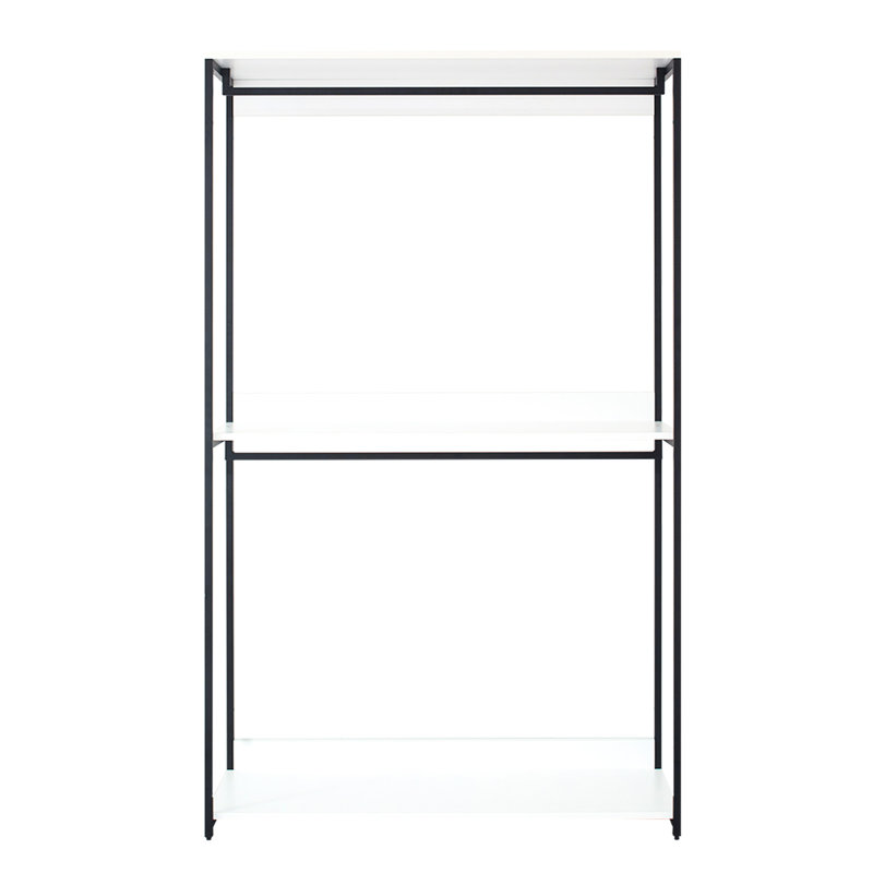 Penderie modulaire 47 po - Métal thermolaqué, rangement extra profond, pour arroser, chauffer, taches, égratignures, structure en métal à une tablette avec classement E0, eau et chaleur, égratignures