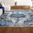 Lathem Modern Persian Boho Vintage Medallion Ivory/Blue Rug-66009310