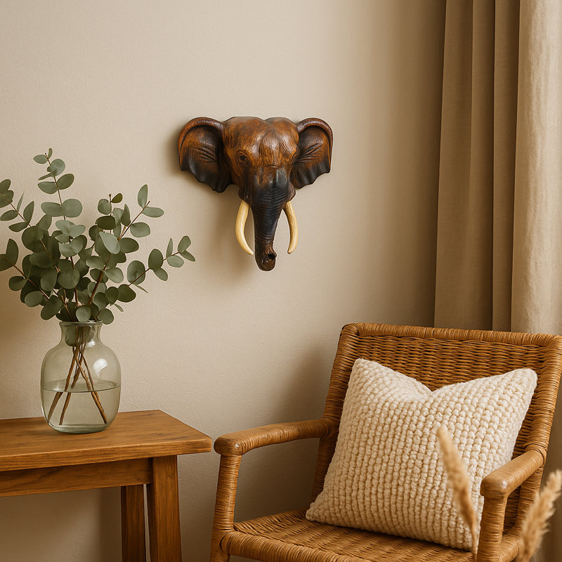 Décoration murale tête d'éléphant