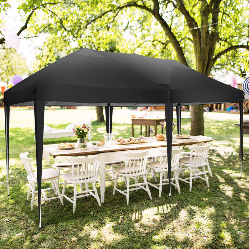 Auvent 10 x 20 pi, tente commerciale extérieure imperméable, Noir