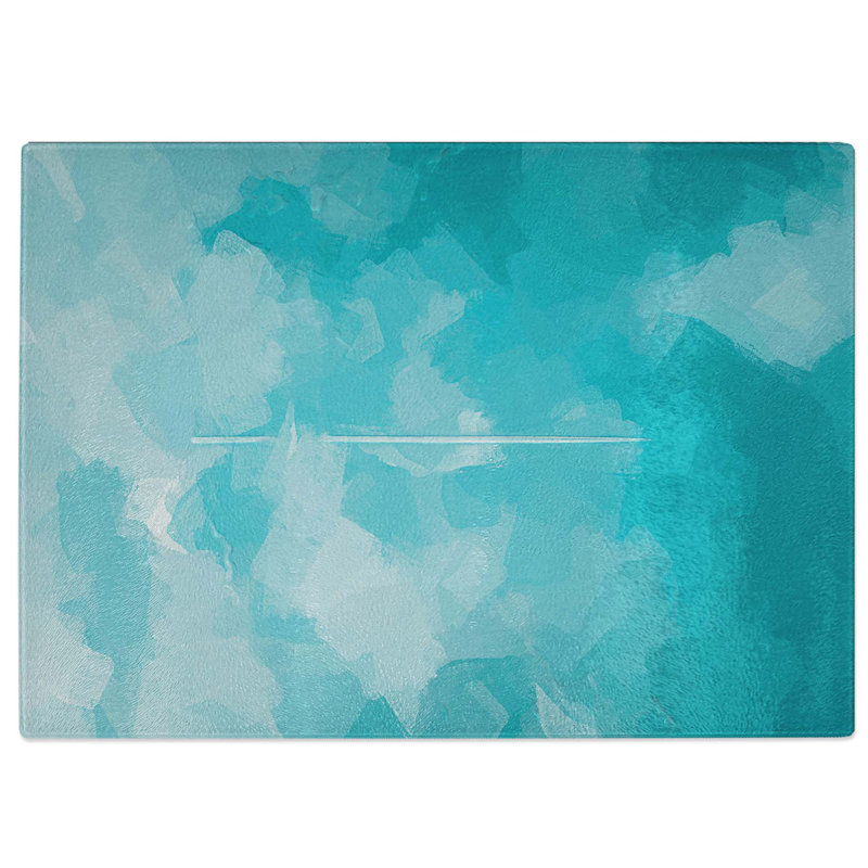 Tempered Glass Aeroplane Trail Through the Clouds Chopping Board, 39 cm W x 28.5 cm L