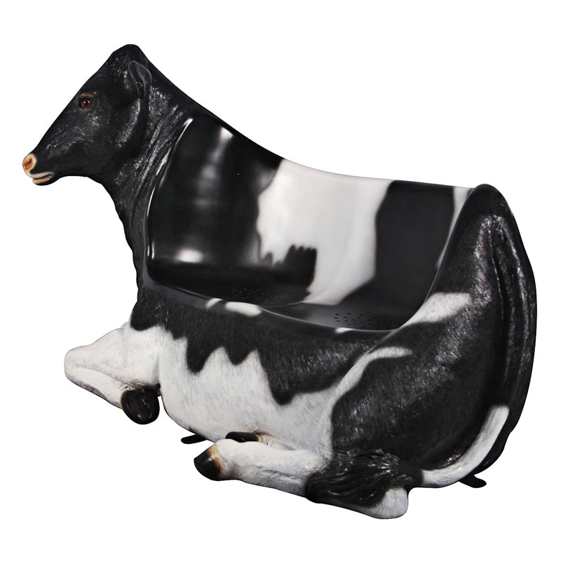 Holstein Cow Sculptural Bench