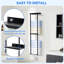 Porte-serviettes pour salle de bain, porte-serviettes à 3 niveaux avec tablette et barre à serviettes, porte-serviettes mural, rangement pour serviettes et organisateur