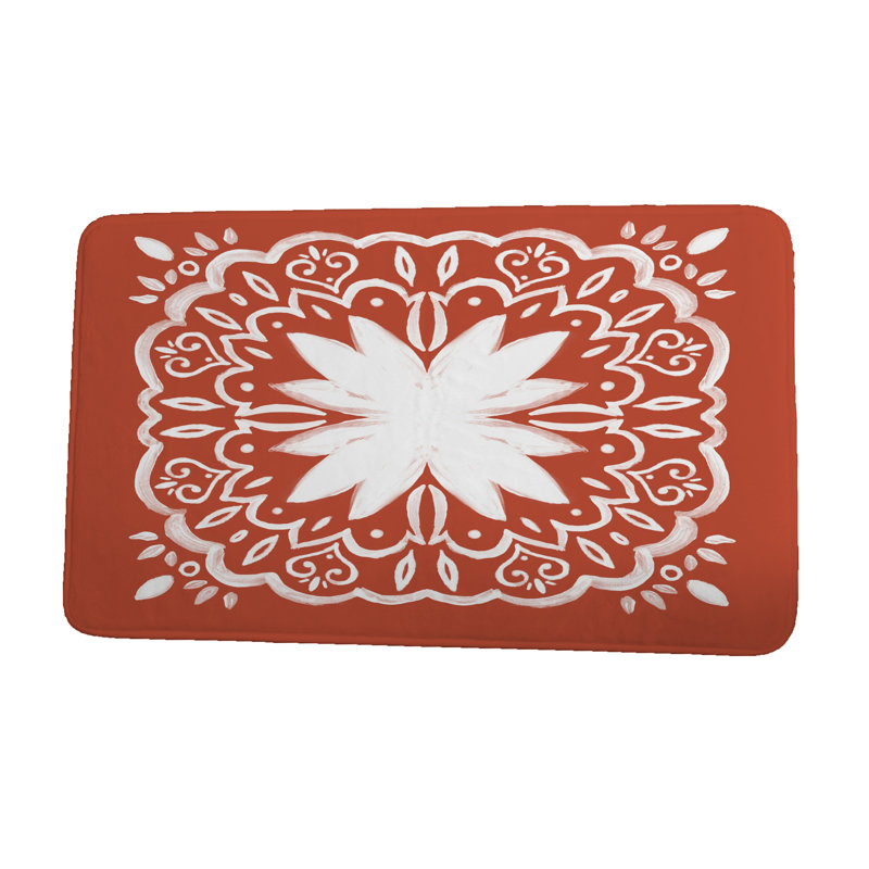 Tapis pour salle de bain Lower Hounslow, L 21 po x L 34 po, Orange
