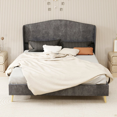 Lit tapissier en velours