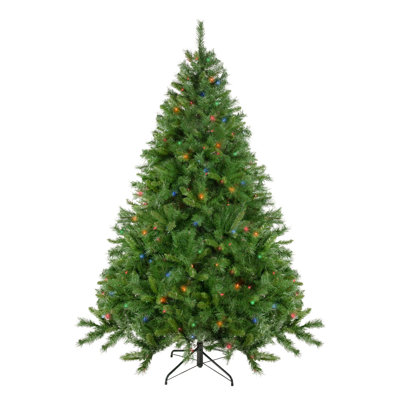 7.5' Pre-Lit Chatham Pine Artificial Christmas Tree Multi-Color Lights -  Northlight Seasonal, NORTHLIGHT Z94024