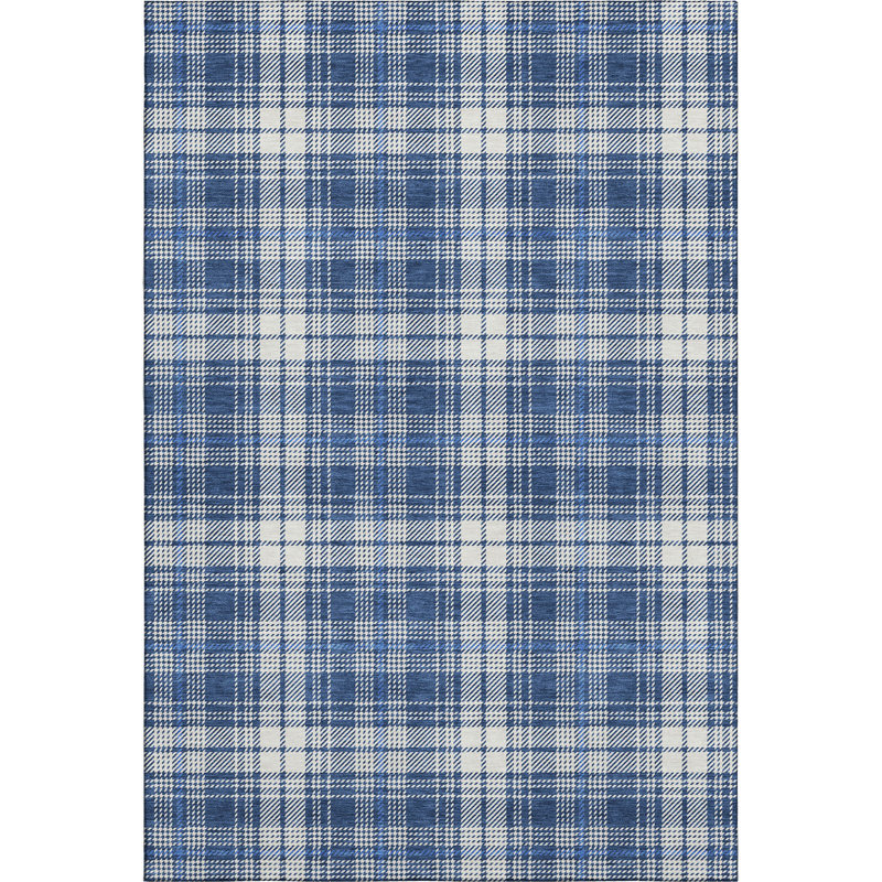 Premium Machine Washable Lyndhurst AMF993 Plaid Rug, Rectangle 3' x 5'