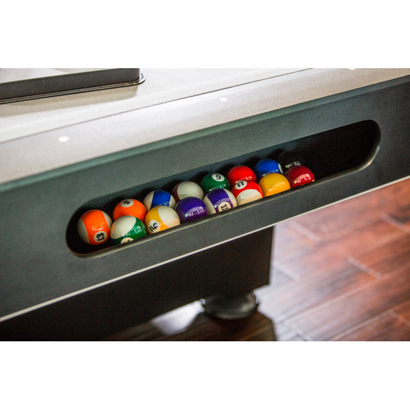 Dakota 8' Black Slate and Metal Billiard Table