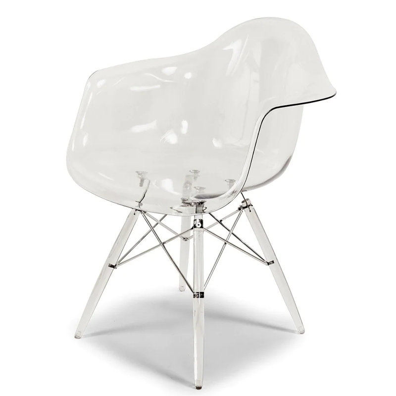 Chaise avec accoudoirs transparente Liriel