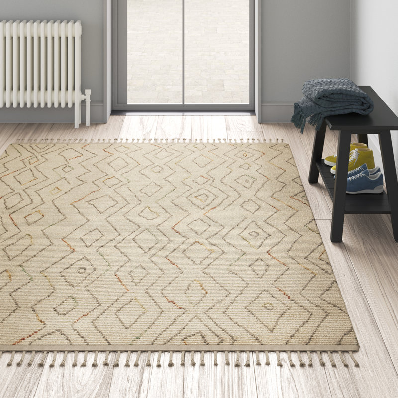 Tapis en laine / coton noué à la main Raeleigh, Rectangle 8 pi x 10 pi