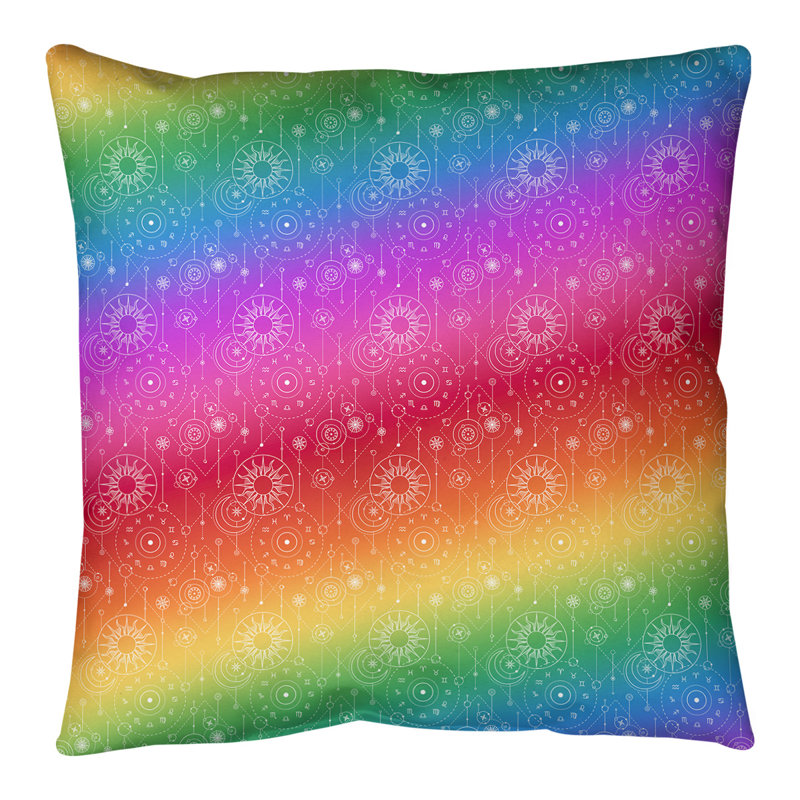 Place de l'astrologie Katelyn Elizabeth, Bourre en polyester, 18 po x 18 po, Vert / blanc