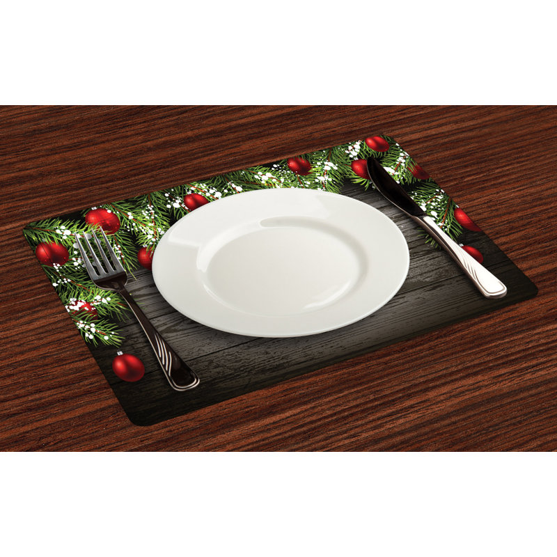 Norcross Christmas Balls Fir Branch Placemat
