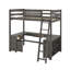 Lit mezzanine double avec bureau, tiroirs et tablettes-1155629312