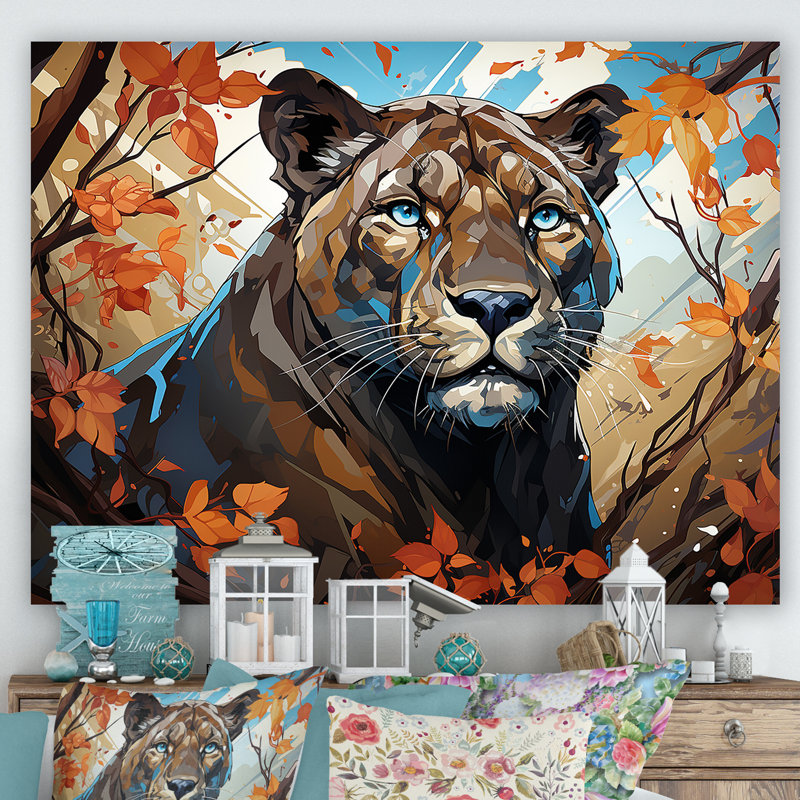 «Majestic Panther Roar I» sur toile, H 12 po x l 20 po x P 1 po, Toile tendue