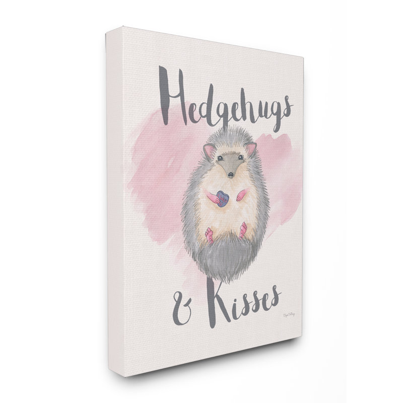 «Hedgehugs And Kisses», impression sur toile, H 30 po x l 24 po, Toile tendue
