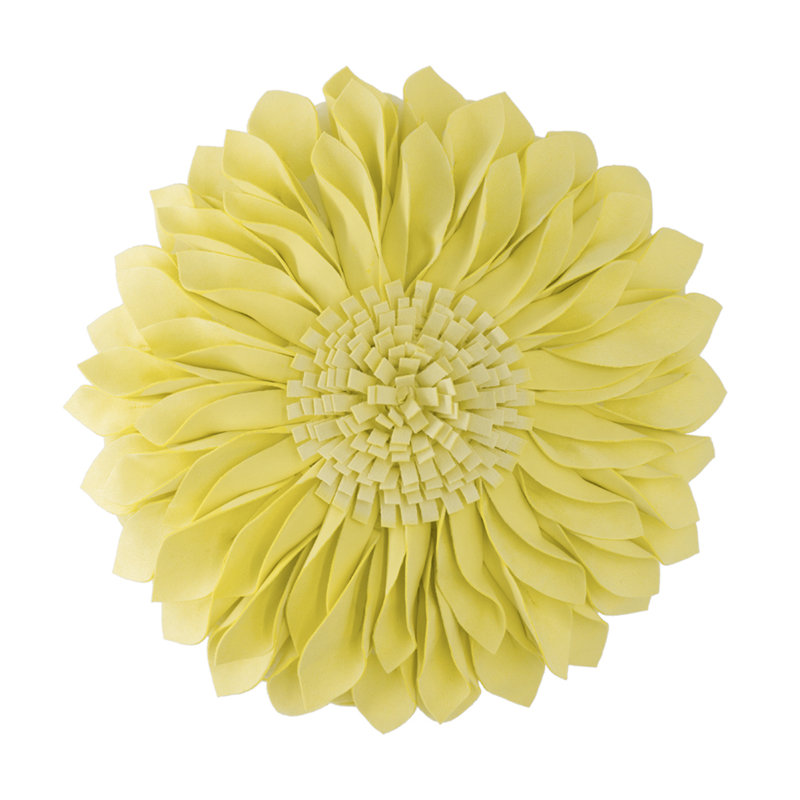  Housse et insert de coussin décoratif en tournesol Appliqued, Carré 12 po, Jaune vif - Suède uni