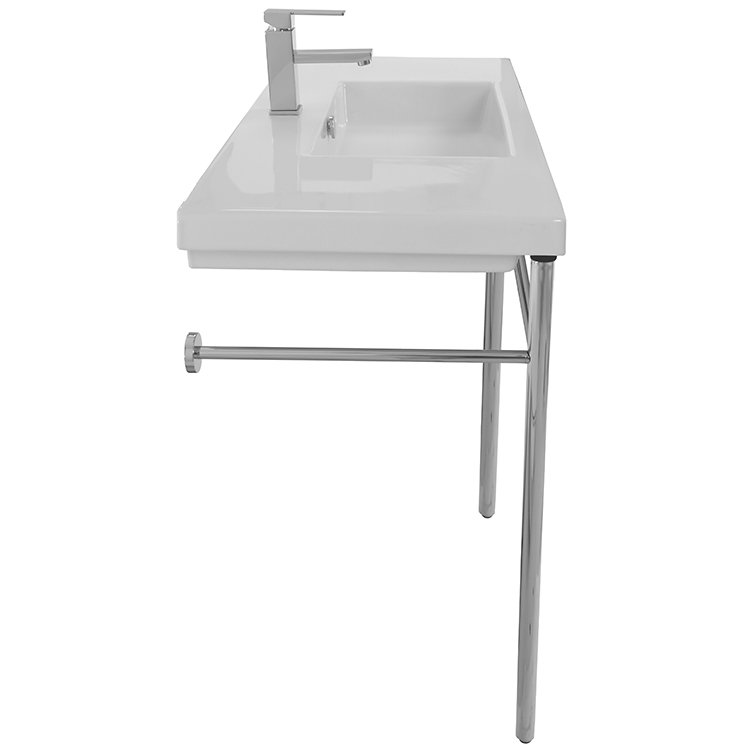 Brayden Studio® Hernandes Glossy White Vitreous China Rectangular Bathroom Sink with Overflow